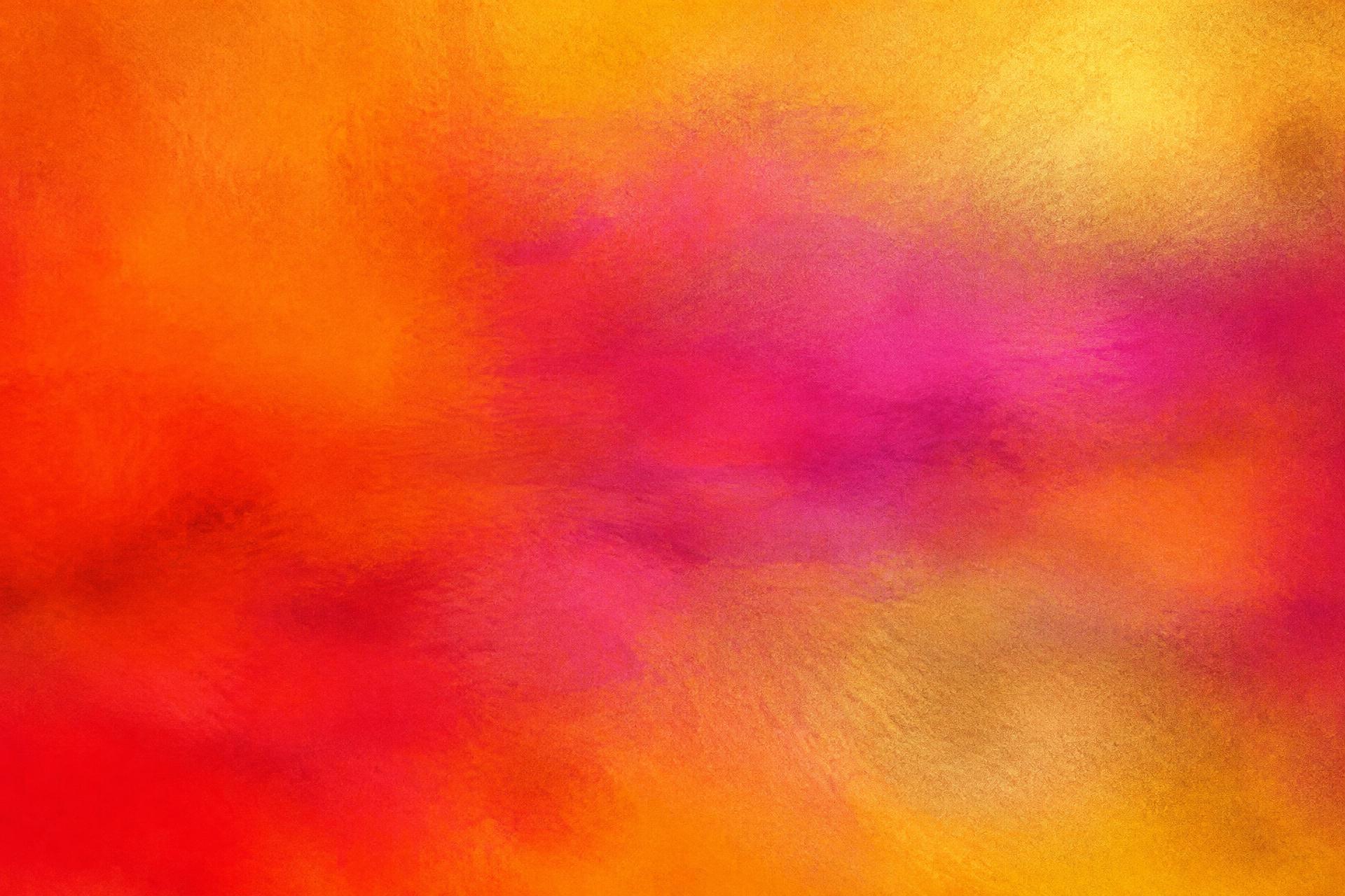 Abstract color field of orange, magenta, and gold